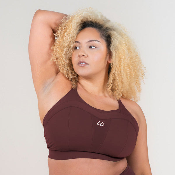 MAAREE Solidarity high-impact sports bra in burgundy