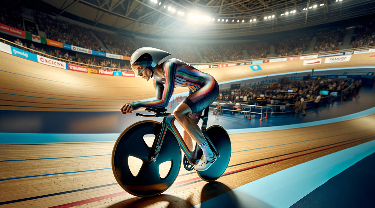 Cycler on an indoor cycle track