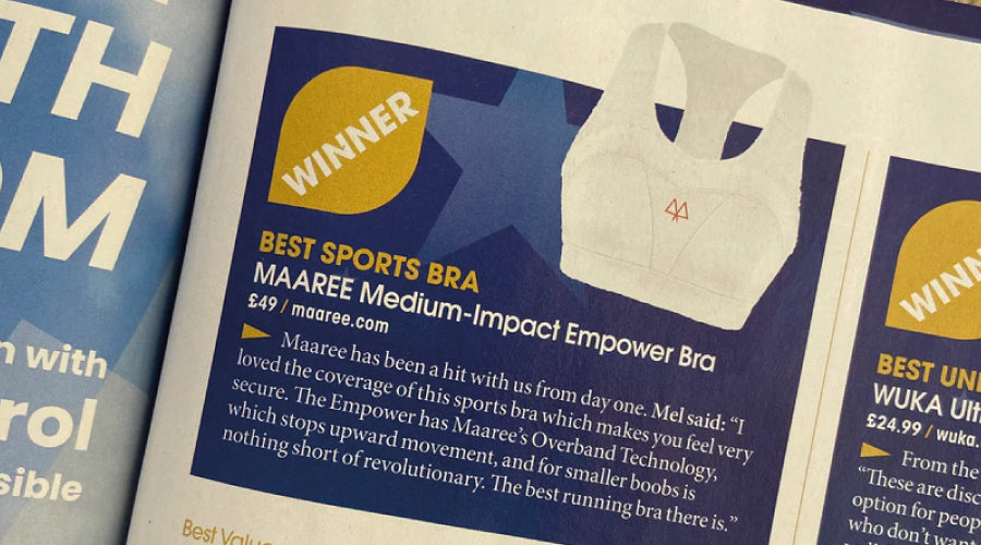 White MAAREE Empower Sports Bra is Women's Running Sports Bra of the Year