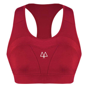 MAAREE Empower Medium-Impact Sports Bra in Cherry, for active women.